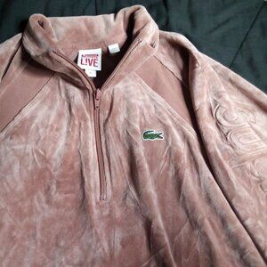 Supreme x Lacoste Velour Half-Zip Track Top Mauve